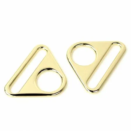 1-1/2 inch Flat Triangle Ring (Set of 2) - Gold