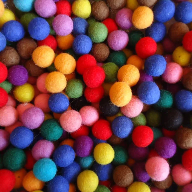 1 CM Felt Balls Assorted Colours
