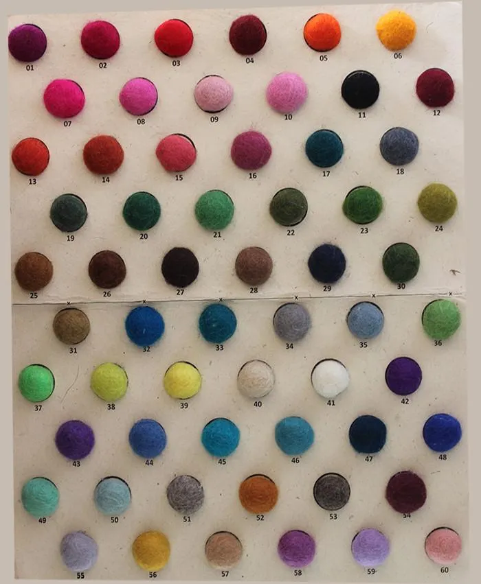 1 CM Felt Balls Assorted Colours