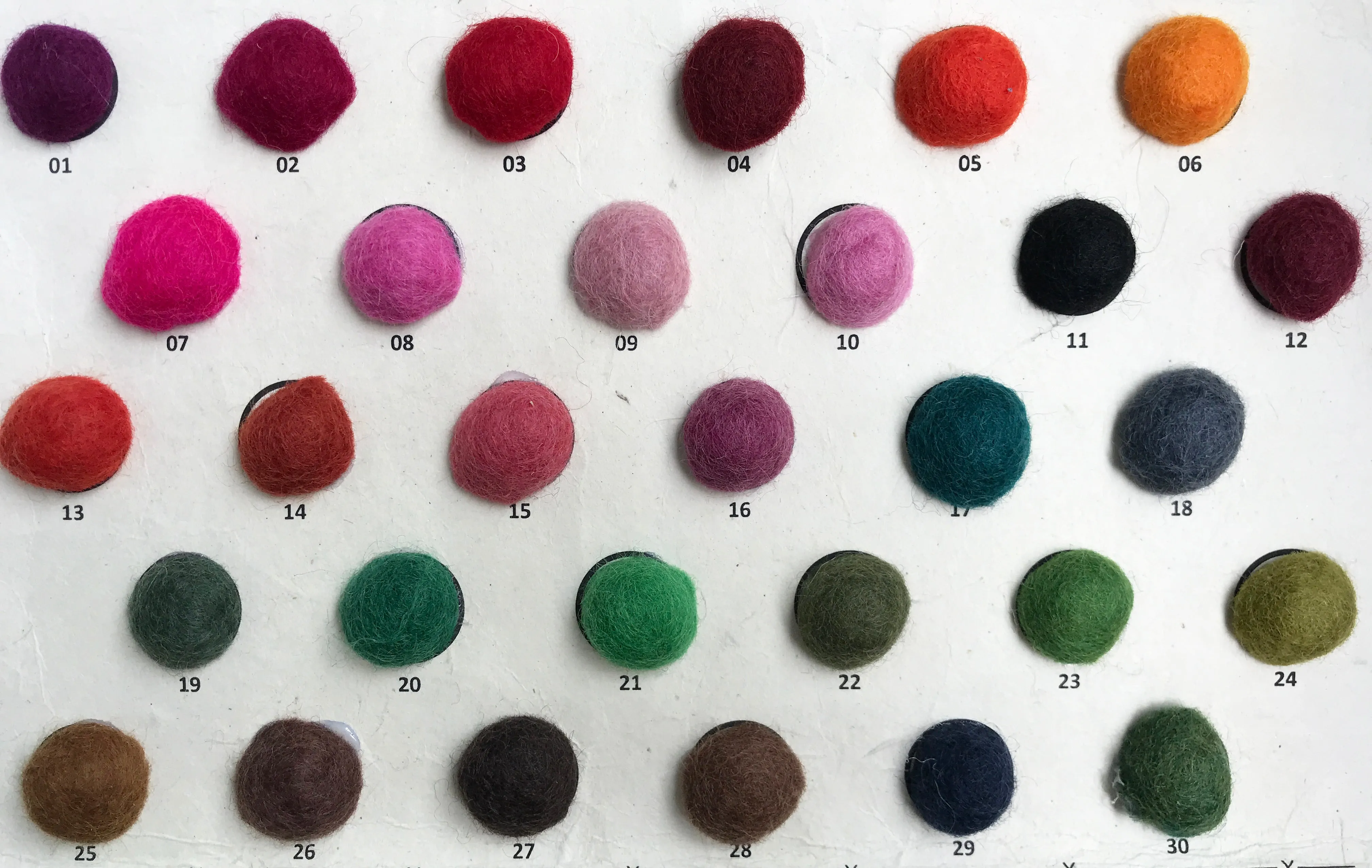 1 CM Felt Balls Assorted Colours