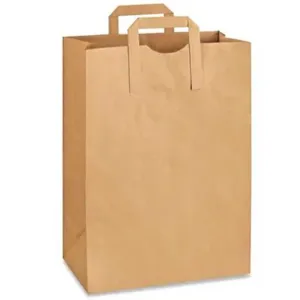 12'' x 7'' x 17'' Kraft Flat Handle Bags 300/case