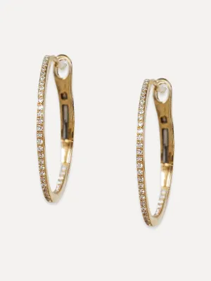 14K Diamond Oval Hoops