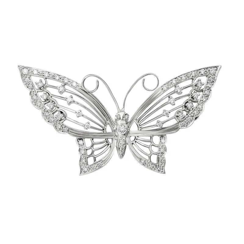 14K White Gold Pin with 0.51 TCW Diamond
