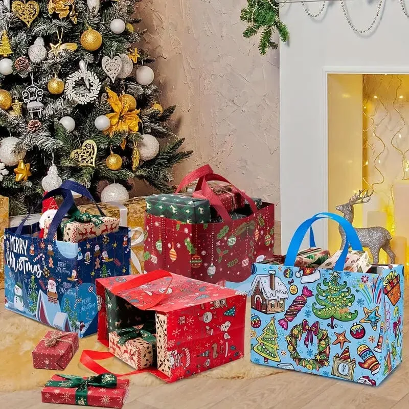 16-Pieces: Large Reusable Non-Woven Shopping Bags