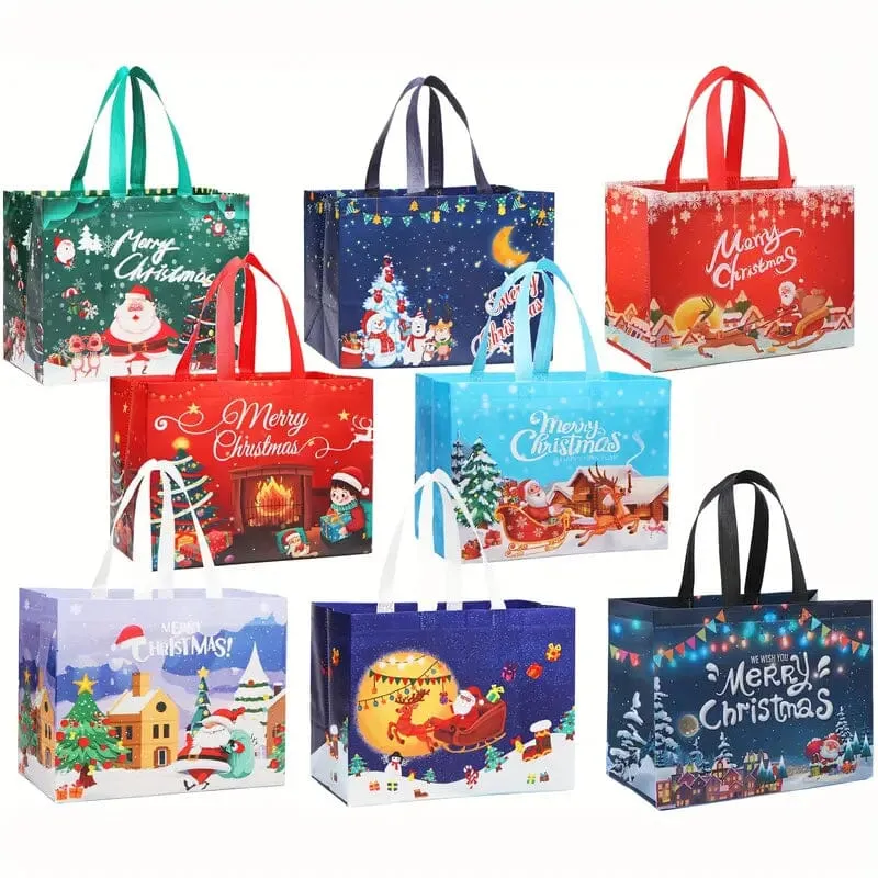 16-Pieces: Large Reusable Non-Woven Shopping Bags