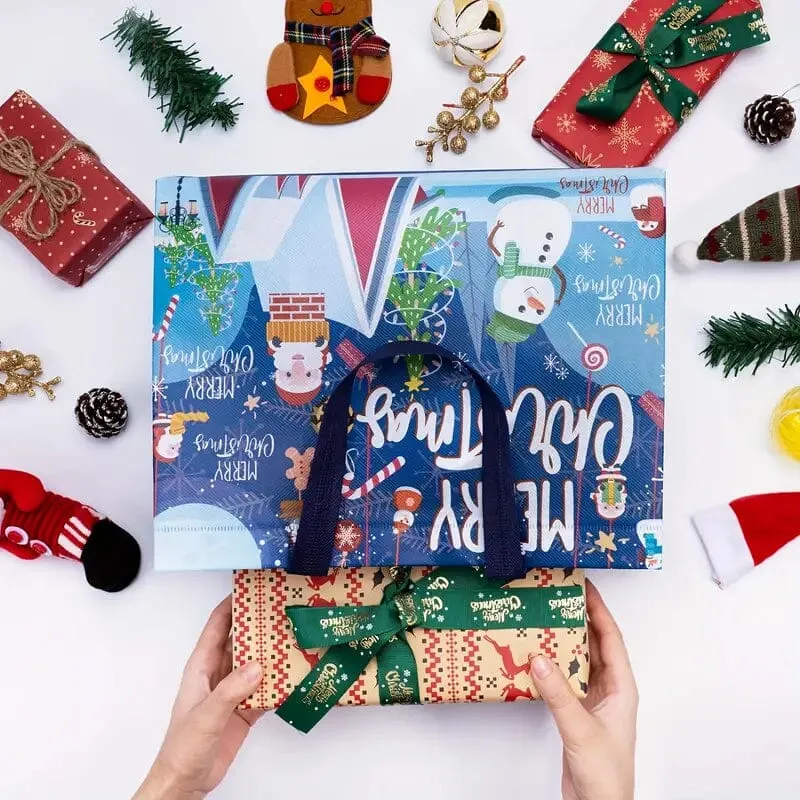 16-Pieces: Large Reusable Non-Woven Shopping Bags