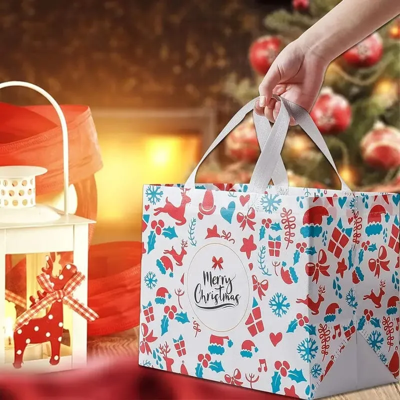 16-Pieces: Large Reusable Non-Woven Shopping Bags