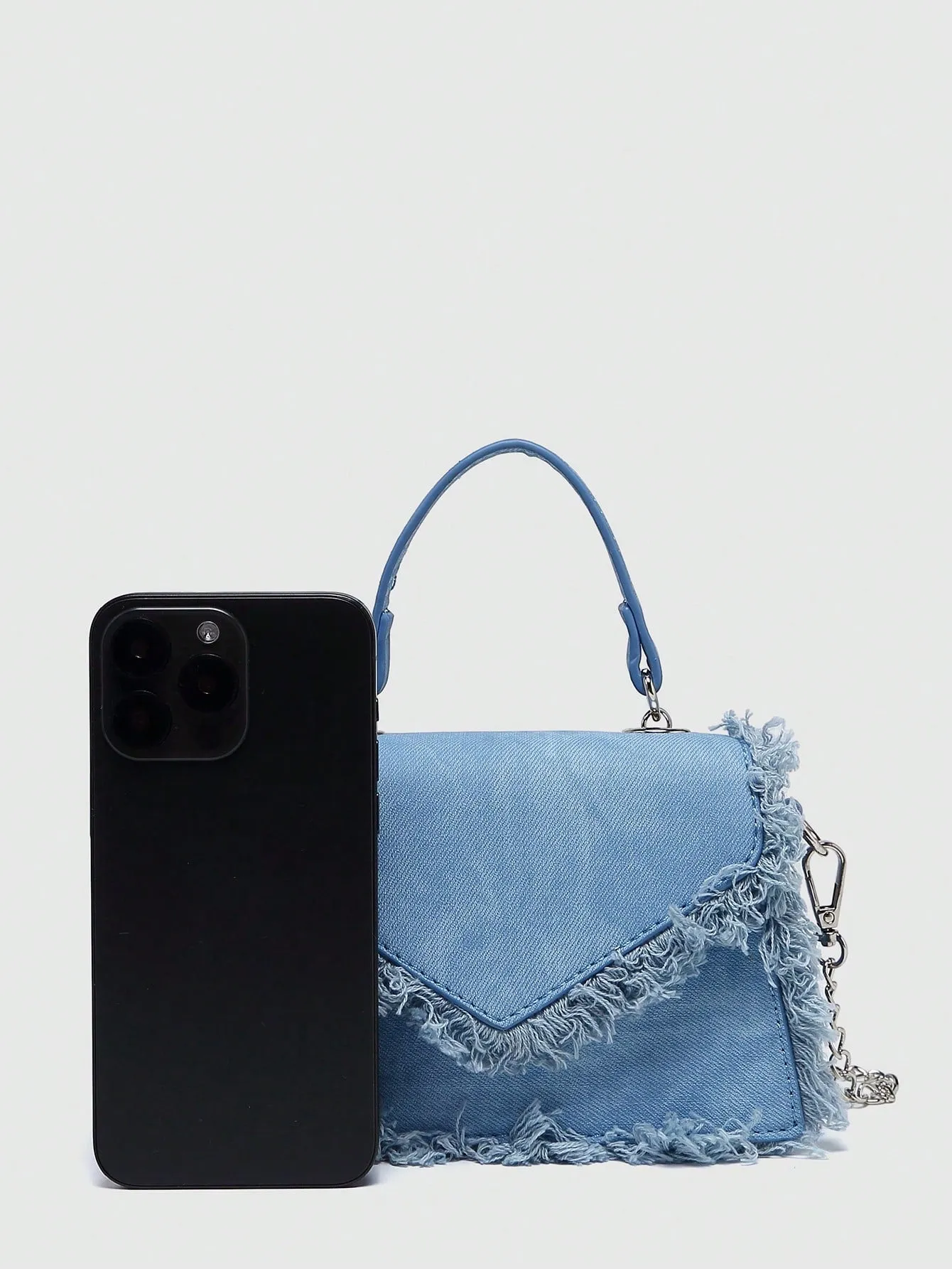 1pc Women Fashion Fringed Small Square Bag, Versatile Chain Shoulder Bag, Ladies Crossbody Bag, Stylish Trendy Lightweight Casual Handbag
