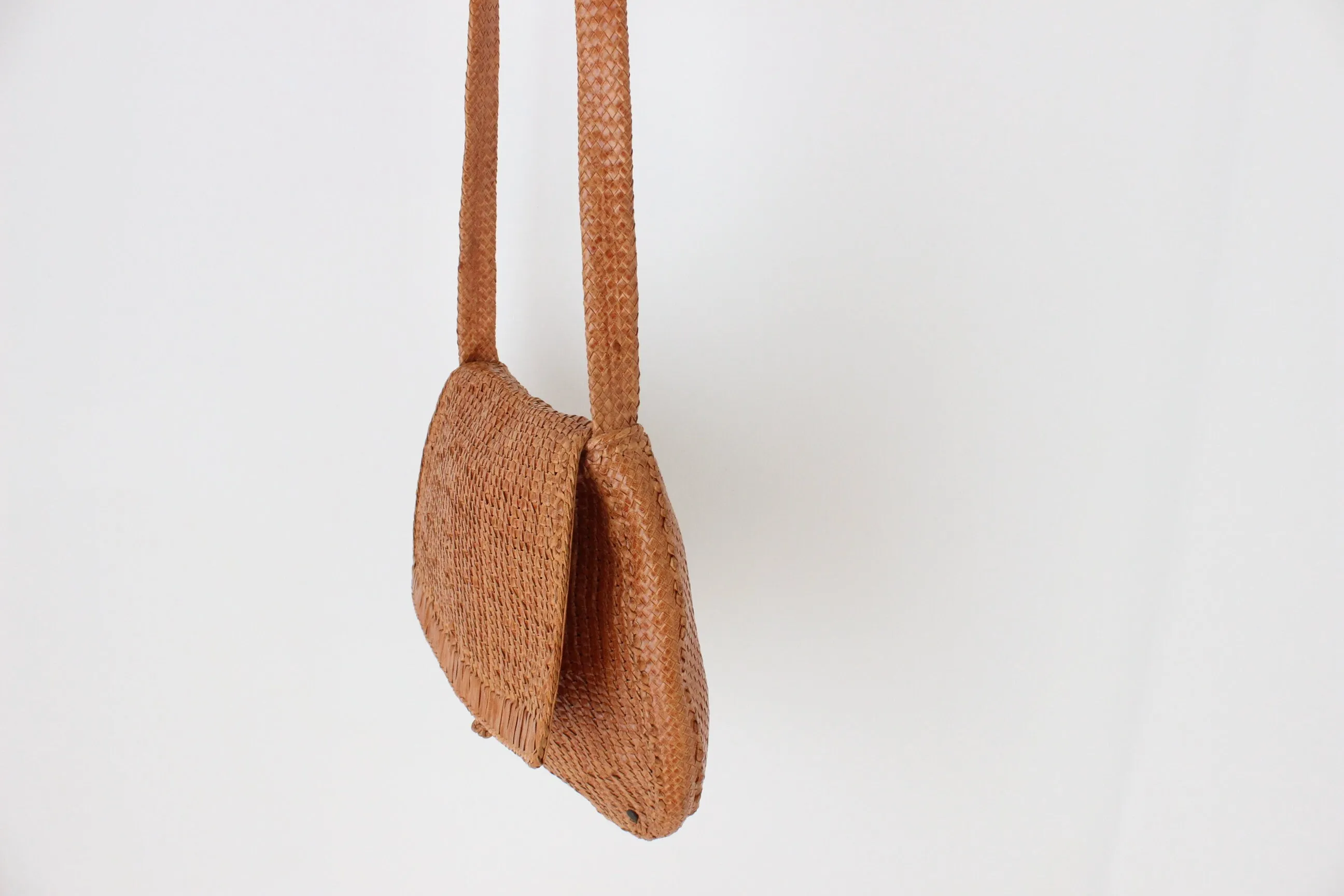2000s Helen Kaminski Handcrafted Woven Leather Bag