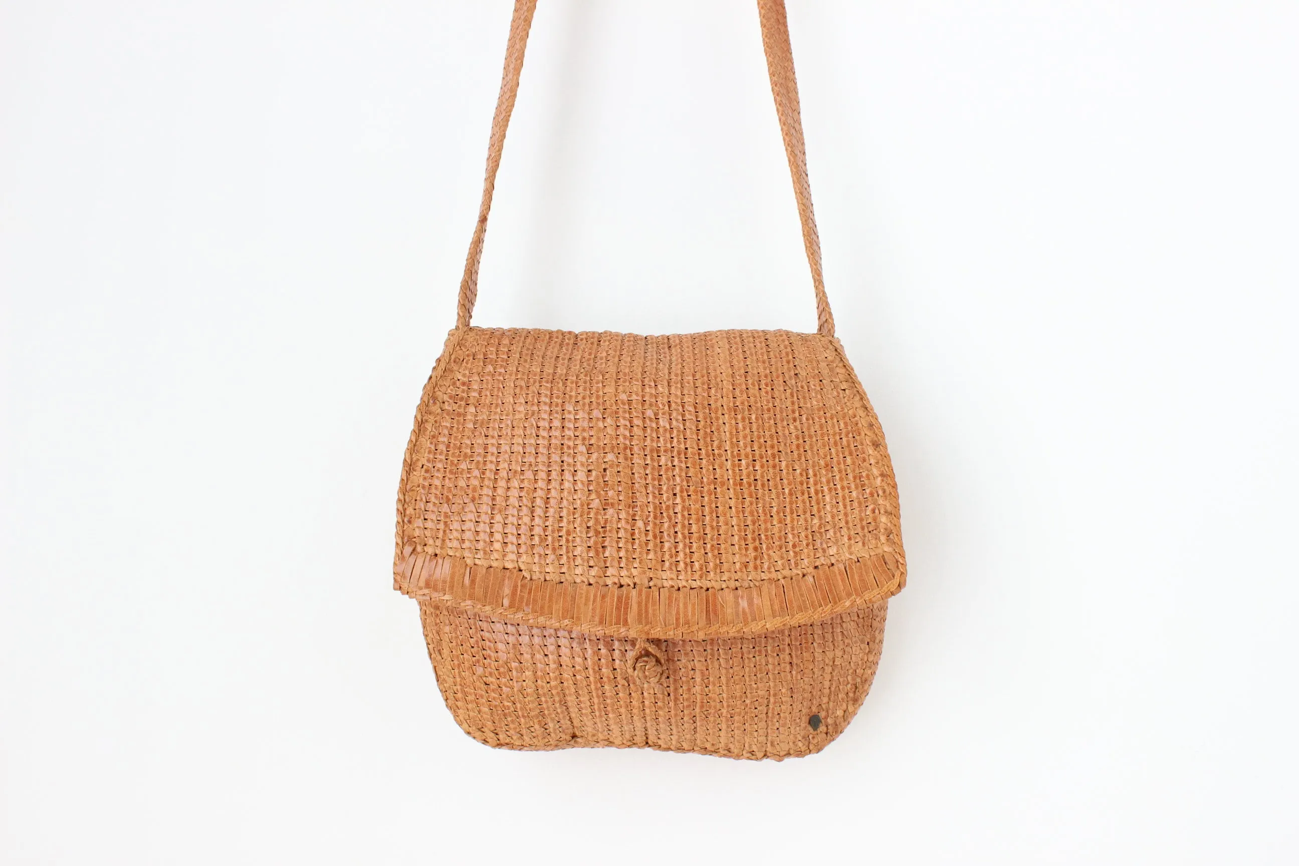 2000s Helen Kaminski Handcrafted Woven Leather Bag