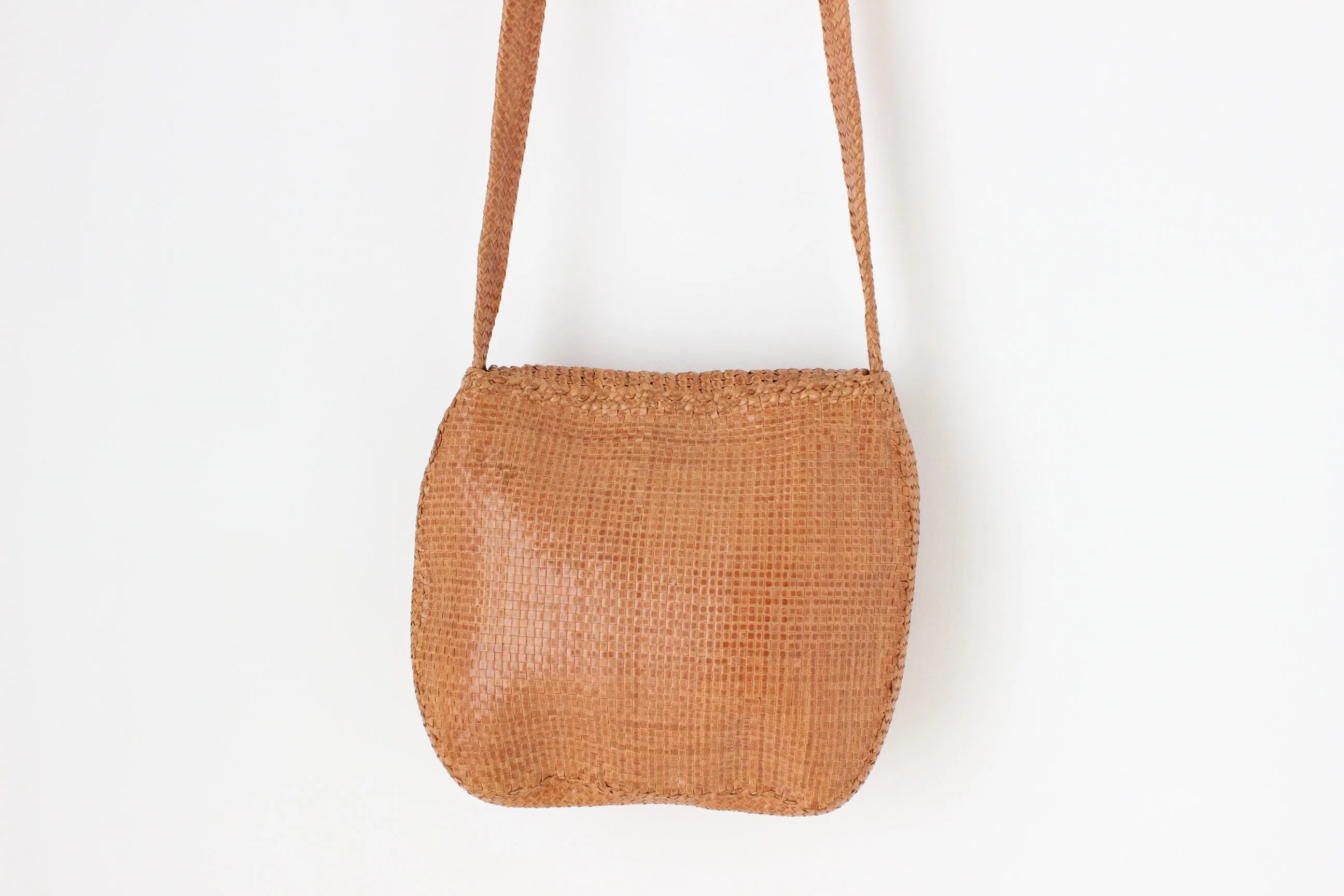 2000s Helen Kaminski Handcrafted Woven Leather Bag