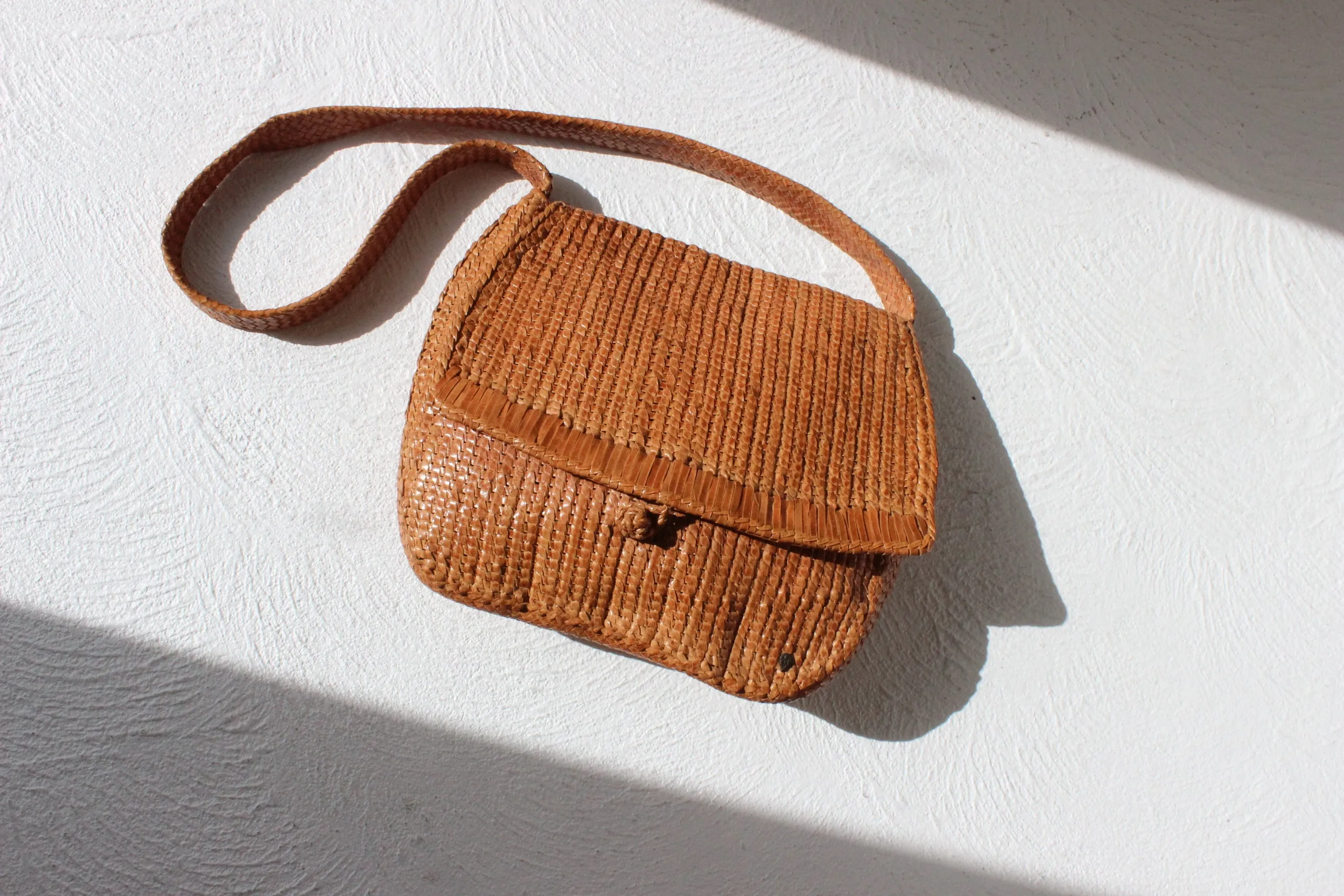 2000s Helen Kaminski Handcrafted Woven Leather Bag