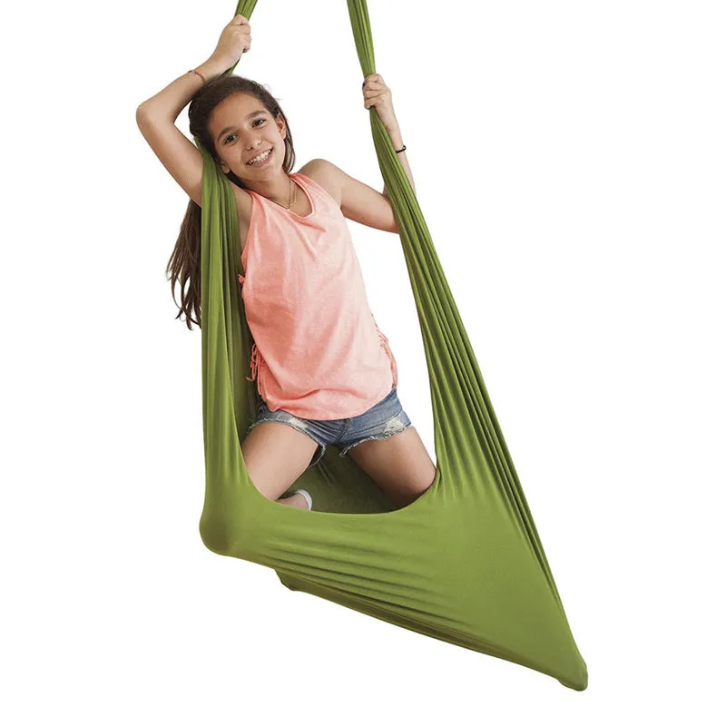 280 * 150CM Camping Hammock Children's Elastic Sensory Training Relieve Self-Closing Indoor Swing
