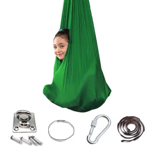 280 * 150CM Camping Hammock Children's Elastic Sensory Training Relieve Self-Closing Indoor Swing