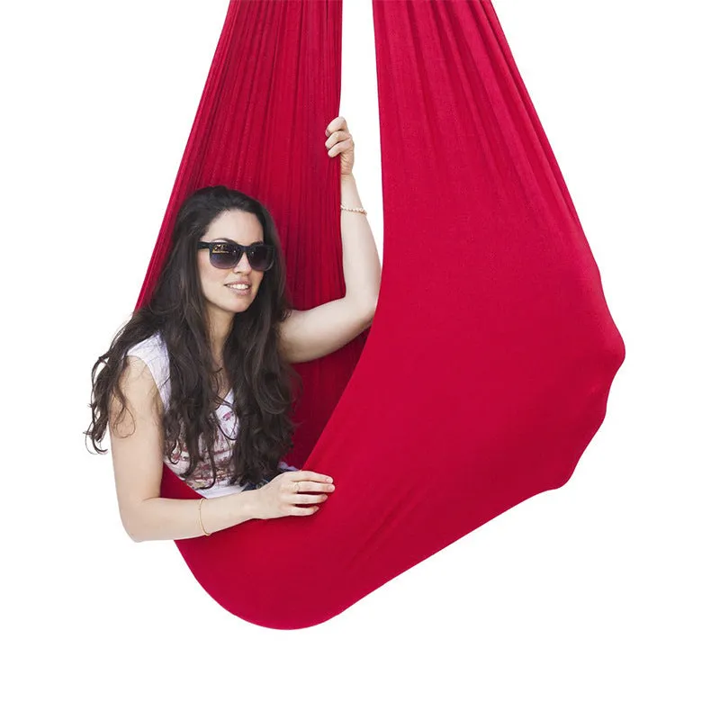 280 * 150CM Camping Hammock Children's Elastic Sensory Training Relieve Self-Closing Indoor Swing