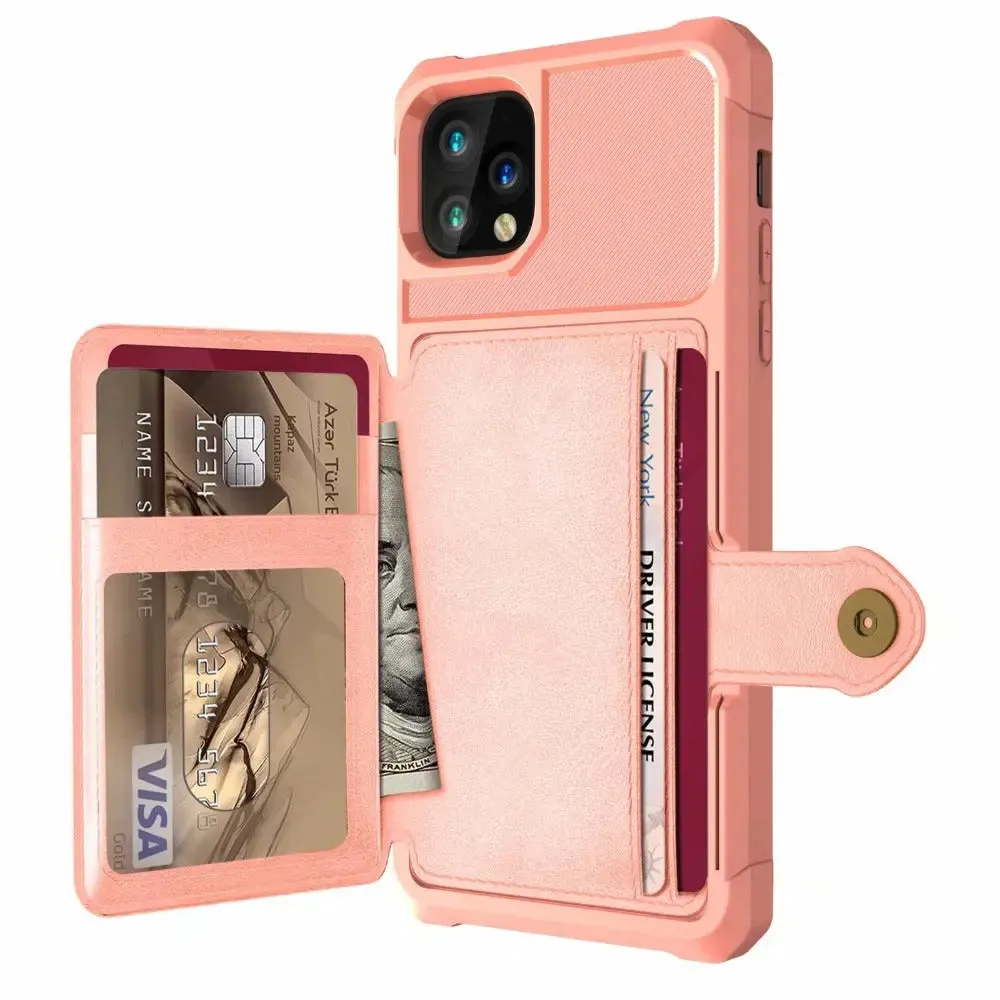 360 Protection Magnetic Leather Wallet Armor Case for iPhone -iPhone case
