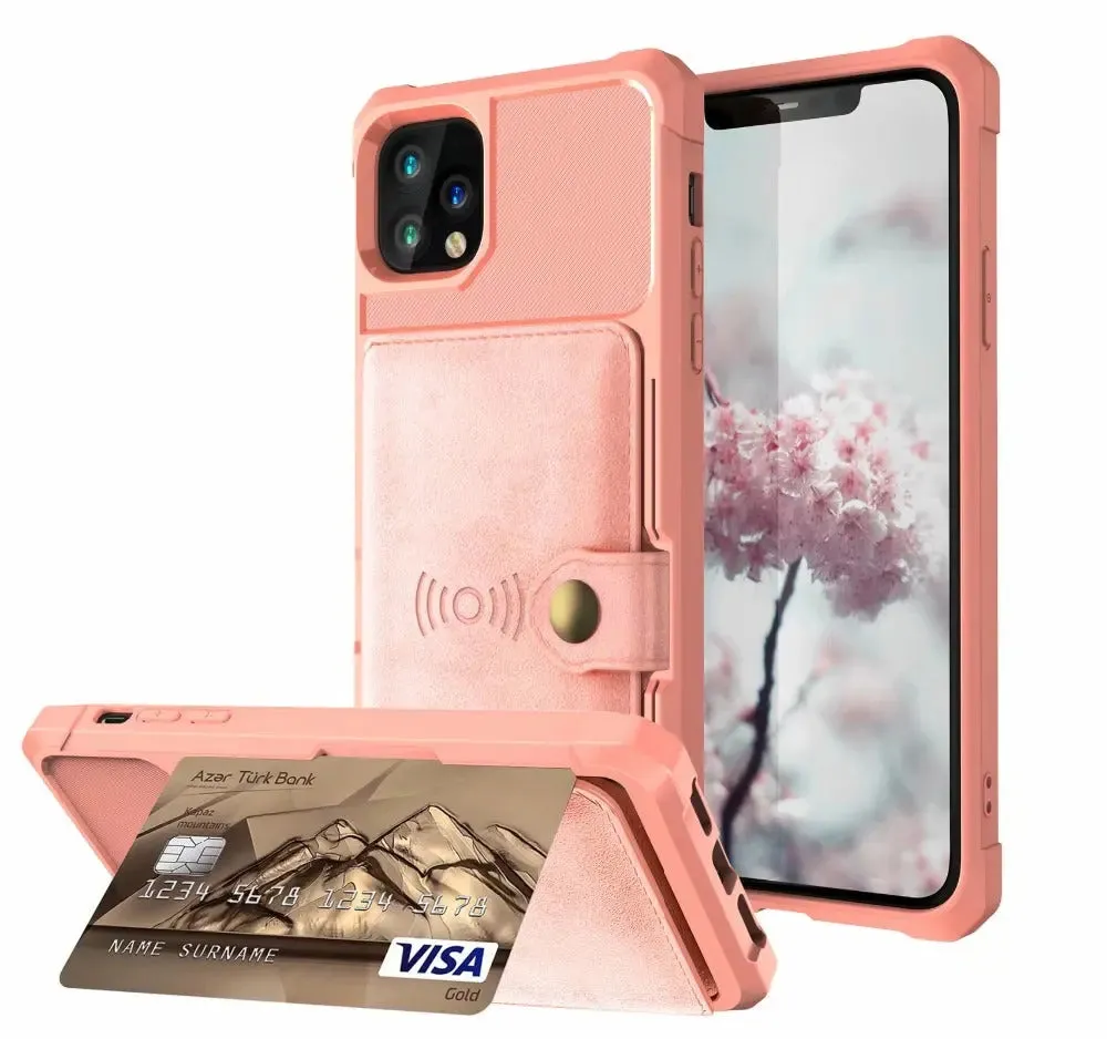 360 Protection Magnetic Leather Wallet Armor Case for iPhone -iPhone case