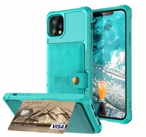 360 Protection Magnetic Leather Wallet Armor Case for iPhone -iPhone case