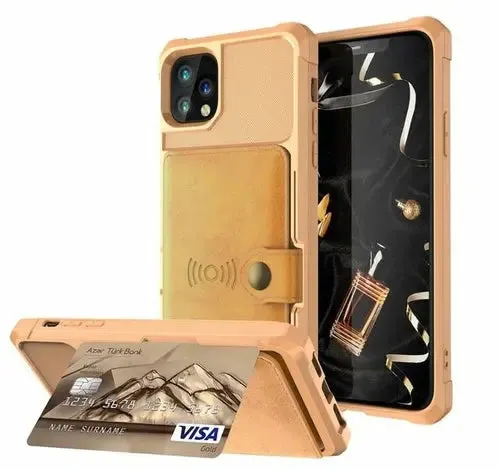 360 Protection Magnetic Leather Wallet Armor Case for iPhone -iPhone case