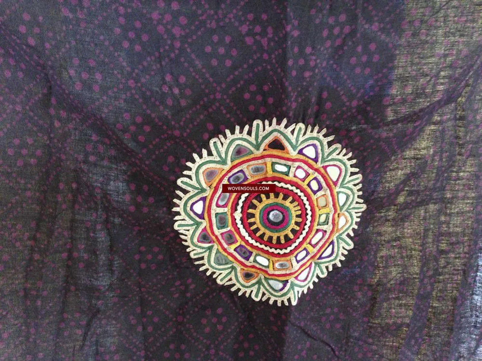 466 Superb Old Kutch SHawl Textile - Rare Square format