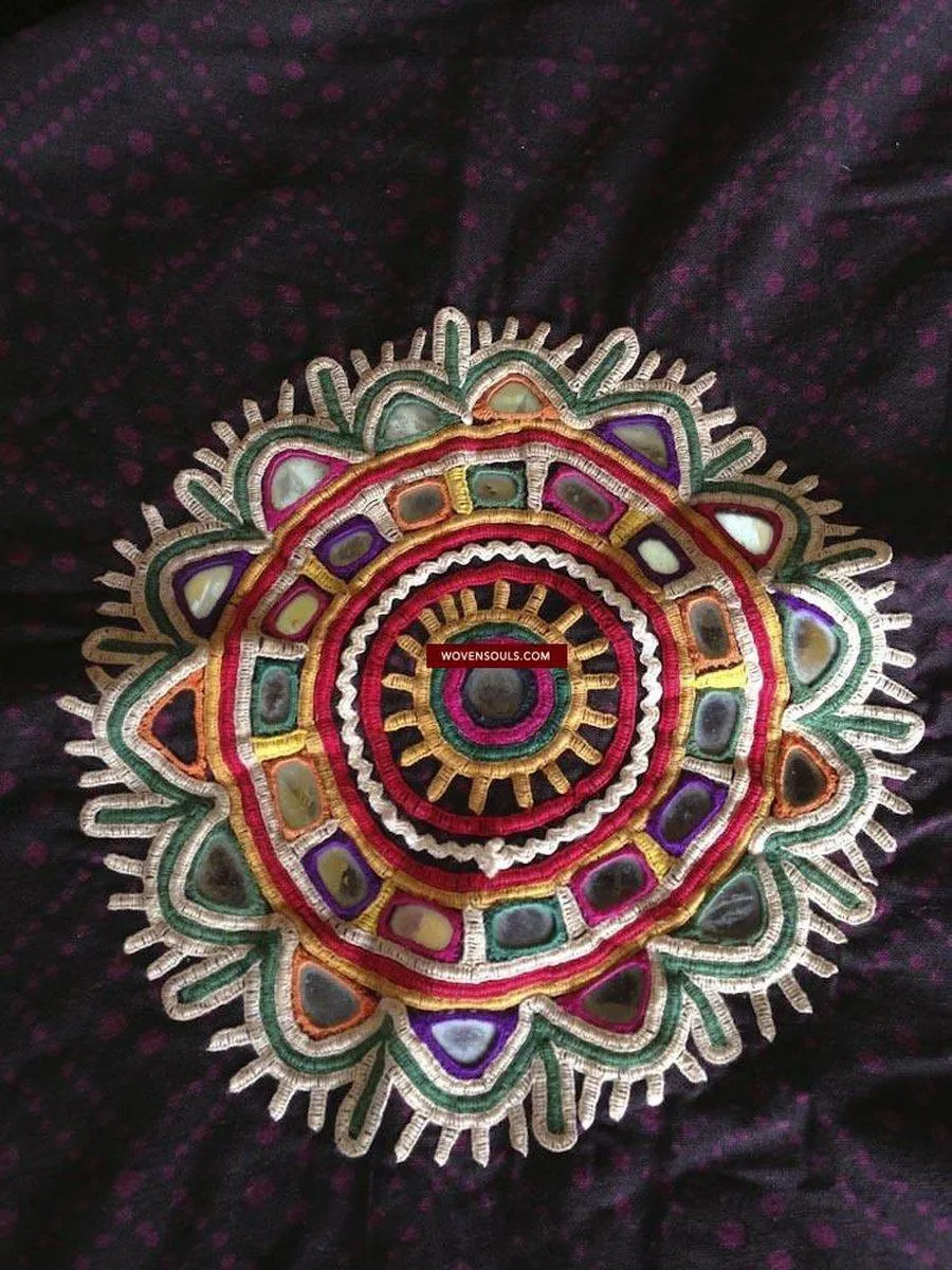 466 Superb Old Kutch SHawl Textile - Rare Square format