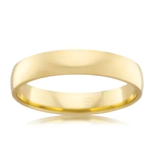 9ct Yellow Gold 4mm Crescent Ring. Size N