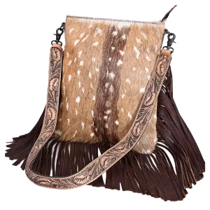 American Darling Ladies Floral Cowhide Fringed Bag ADBGS192CB