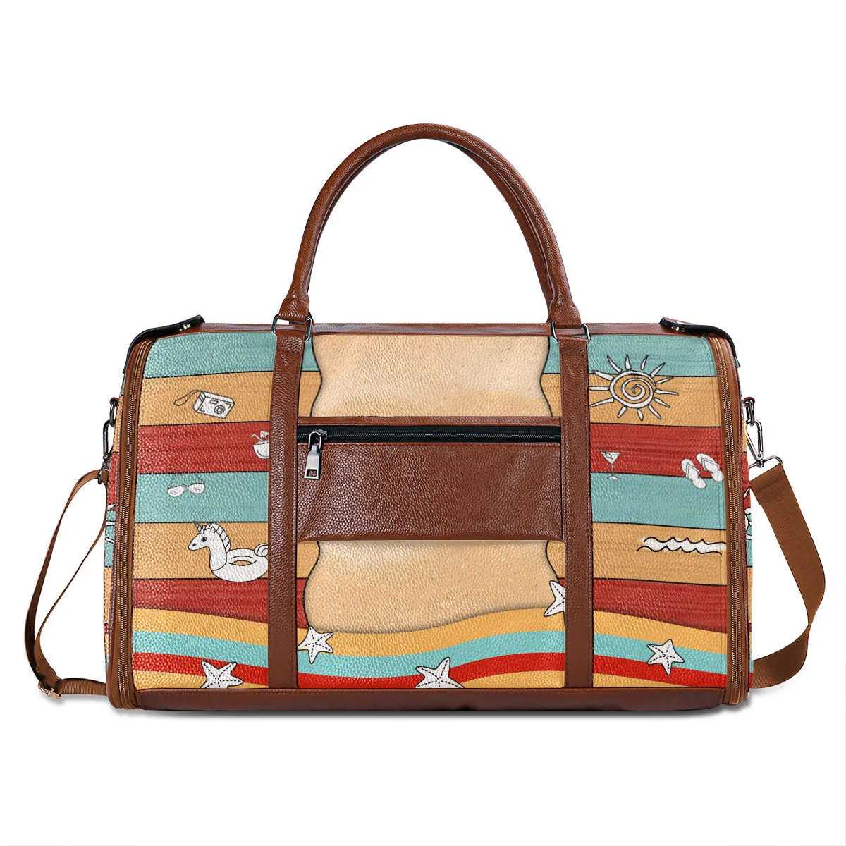 And She Lived Happily Ever After - Personalized Leather Duffle Bag SBDFLN1142L