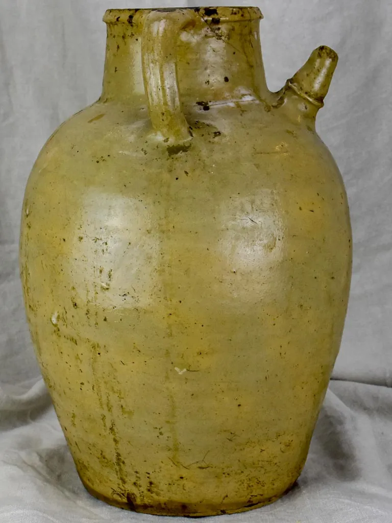 Antique French water flagon from the Auvergne - beige
