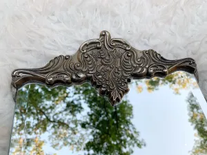 Antique Ornate Silver Mirror Tray