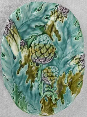 Artichoke platter - Majolica 9" x 11½"