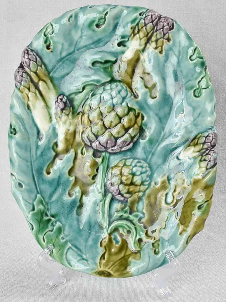 Artichoke platter - Majolica 9" x 11½"