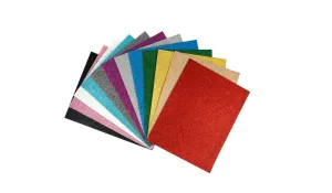 Arts & Craft Glitter Felt Bundle - Acrylic 12 Pieces (30cm x 23cm)