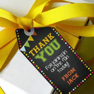 Back To School Campout Party Favor Tags | Camp Out Party Favors