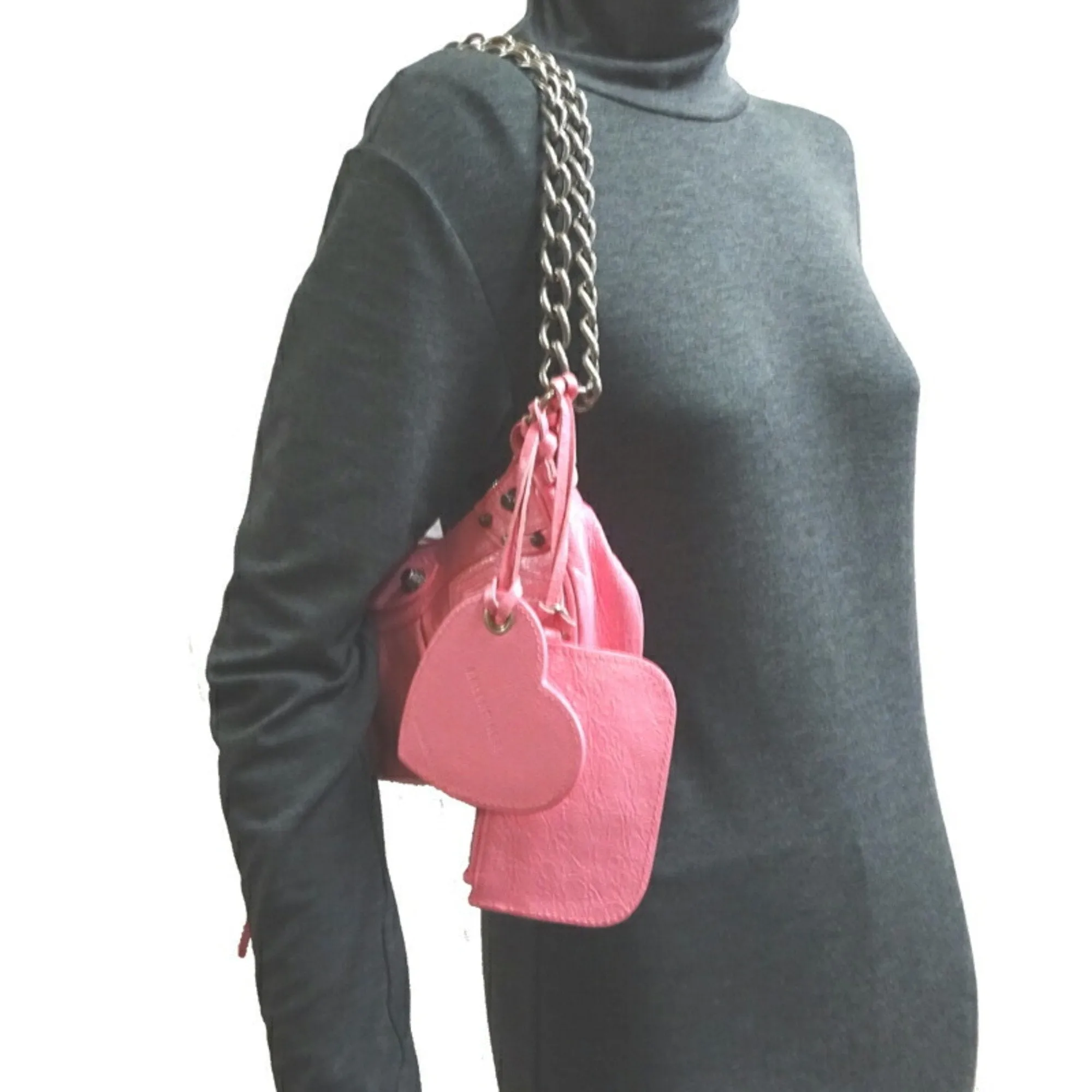 Balenciaga Cagole Pink Leather Bag