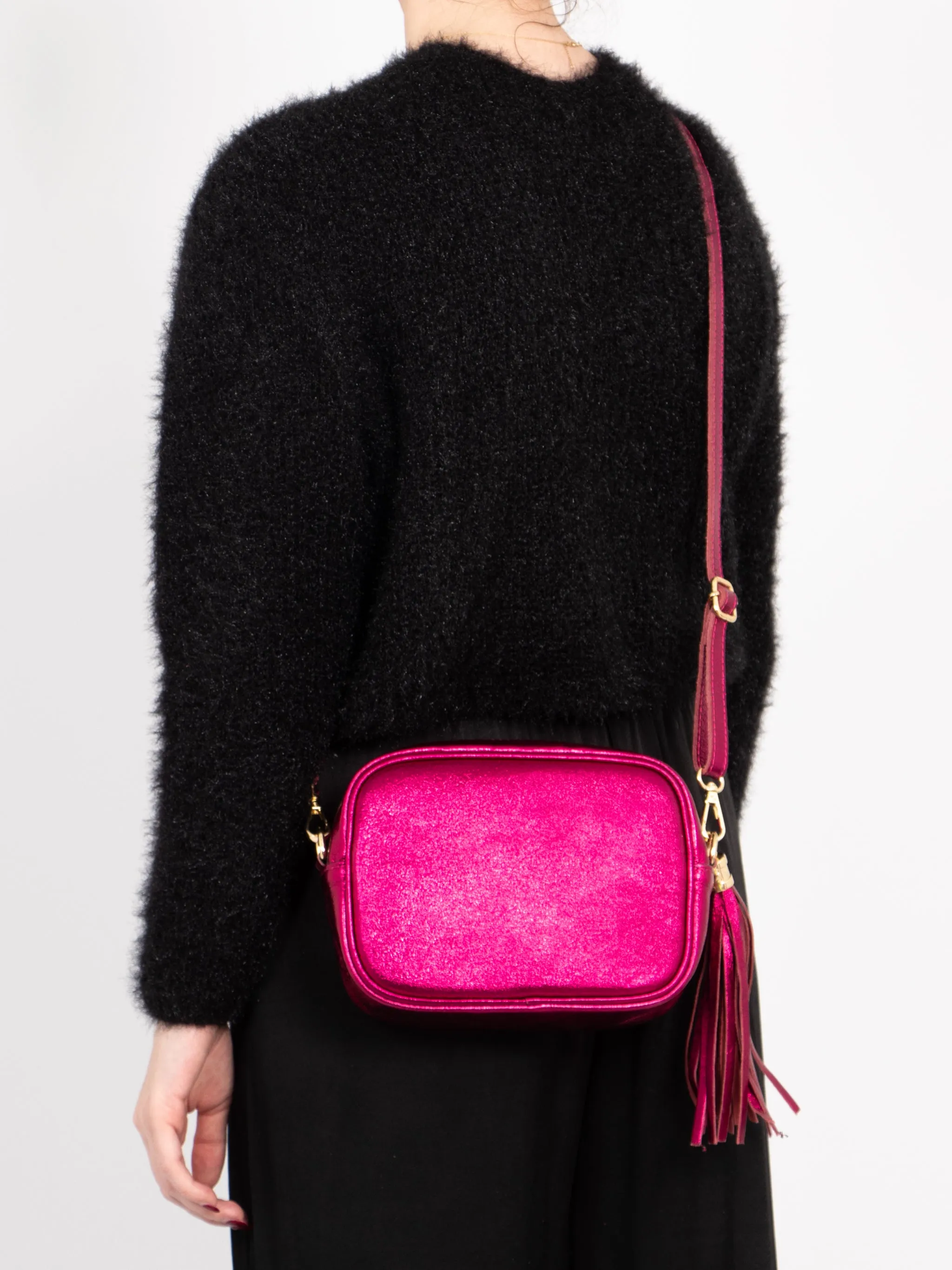 Beau Crossbody Bag - Berry, Metallic