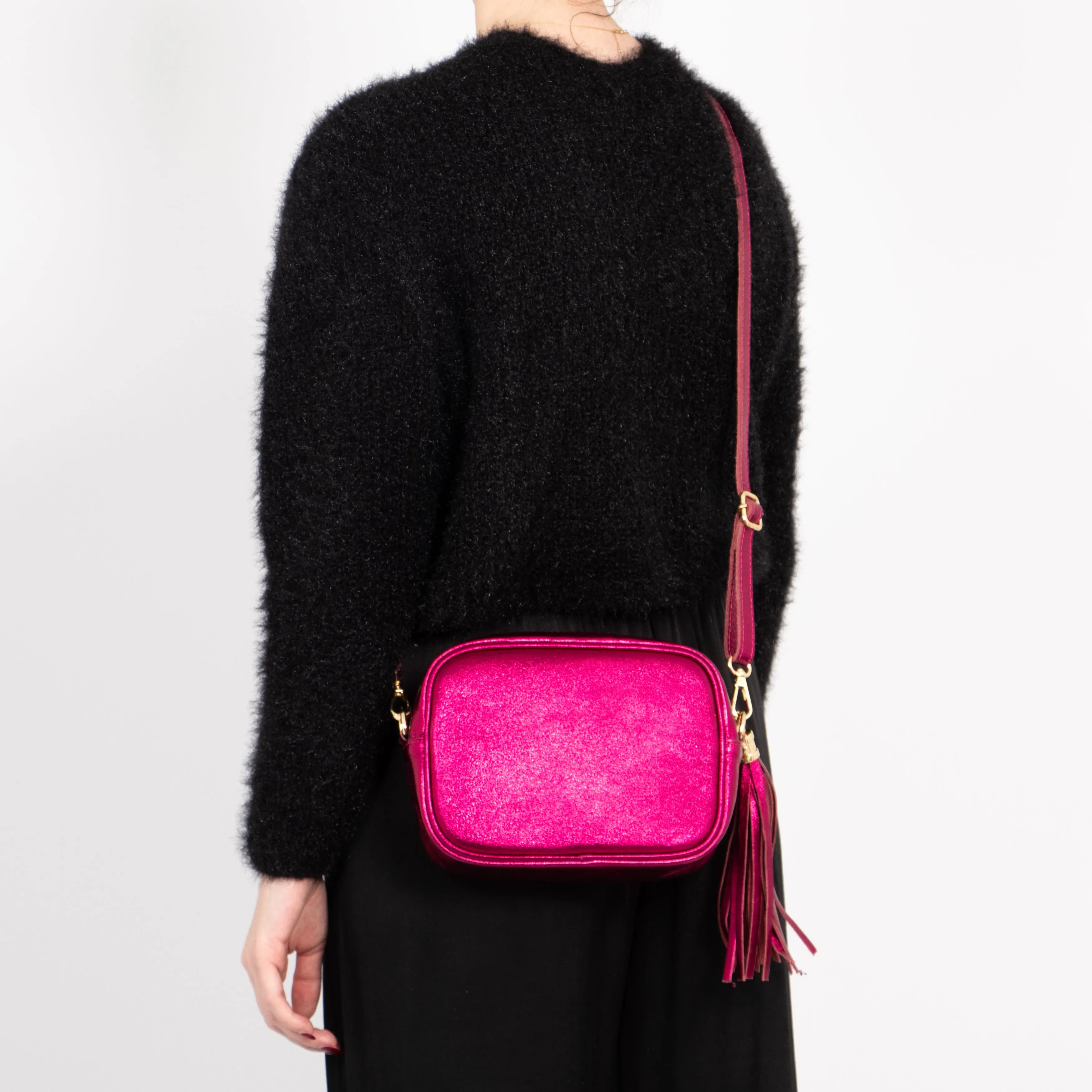 Beau Crossbody Bag - Berry, Metallic