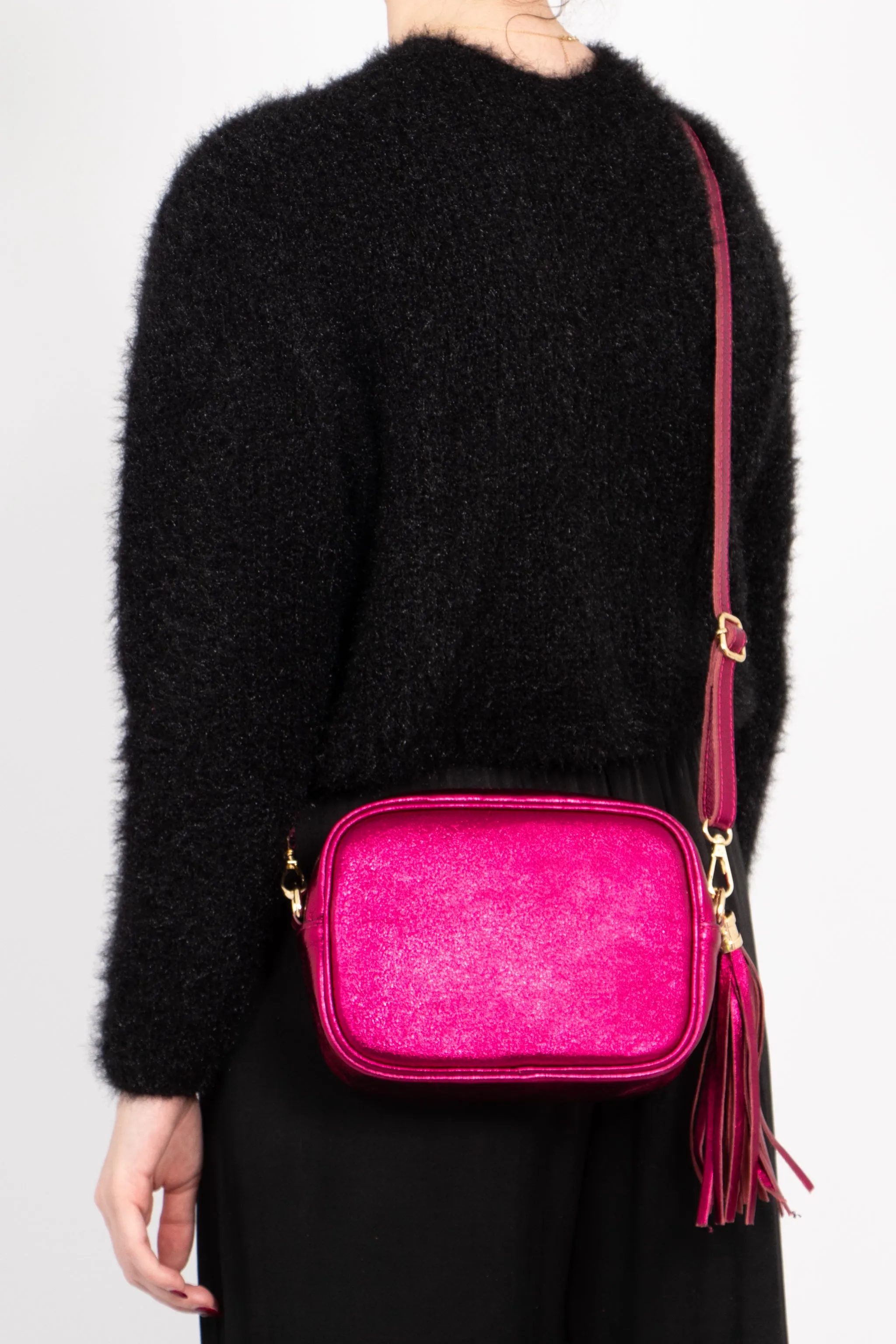 Beau Crossbody Bag - Berry, Metallic