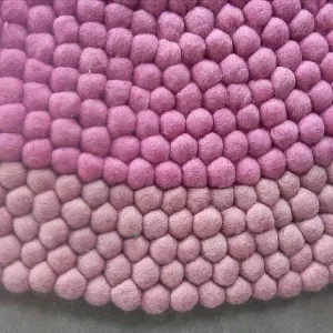 Berry Blush Felt Ball Rug