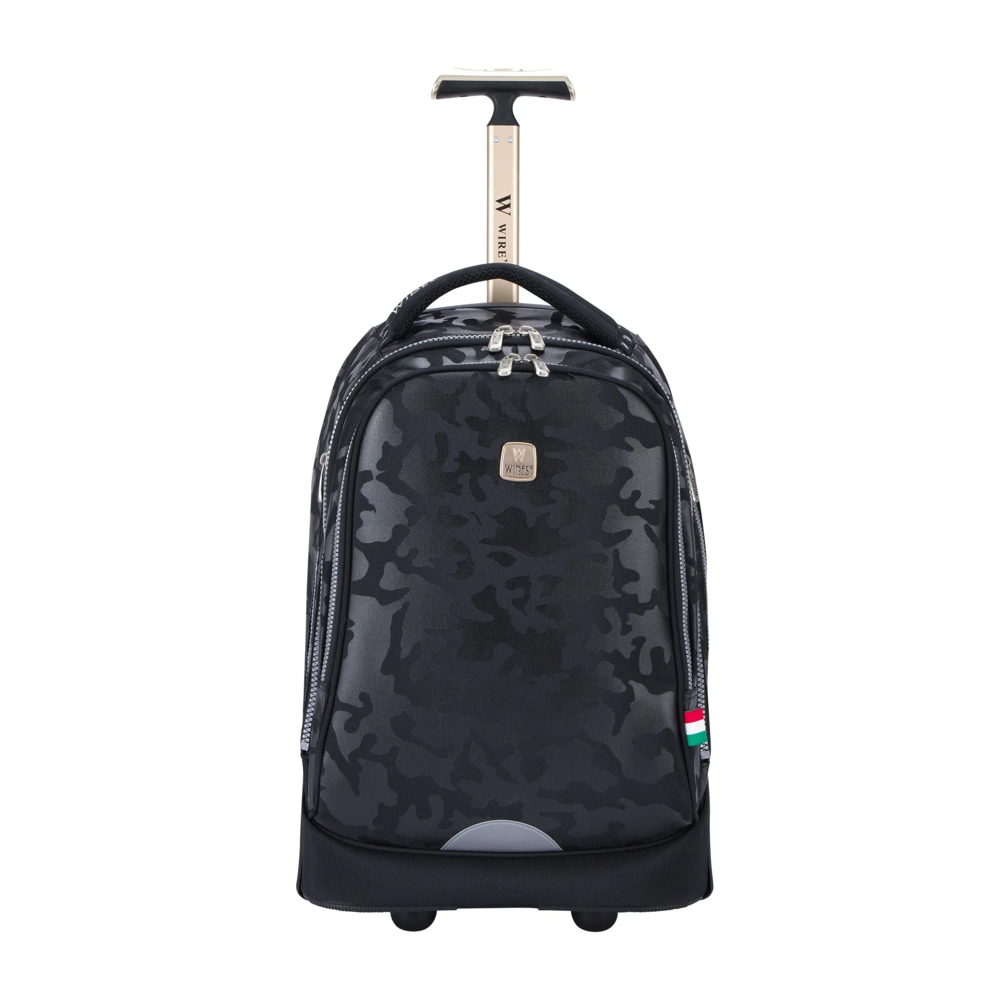Black Camouflage Big Wheel School Bag Trolley Set of 3 (Lunch Bag & Pencil Case)