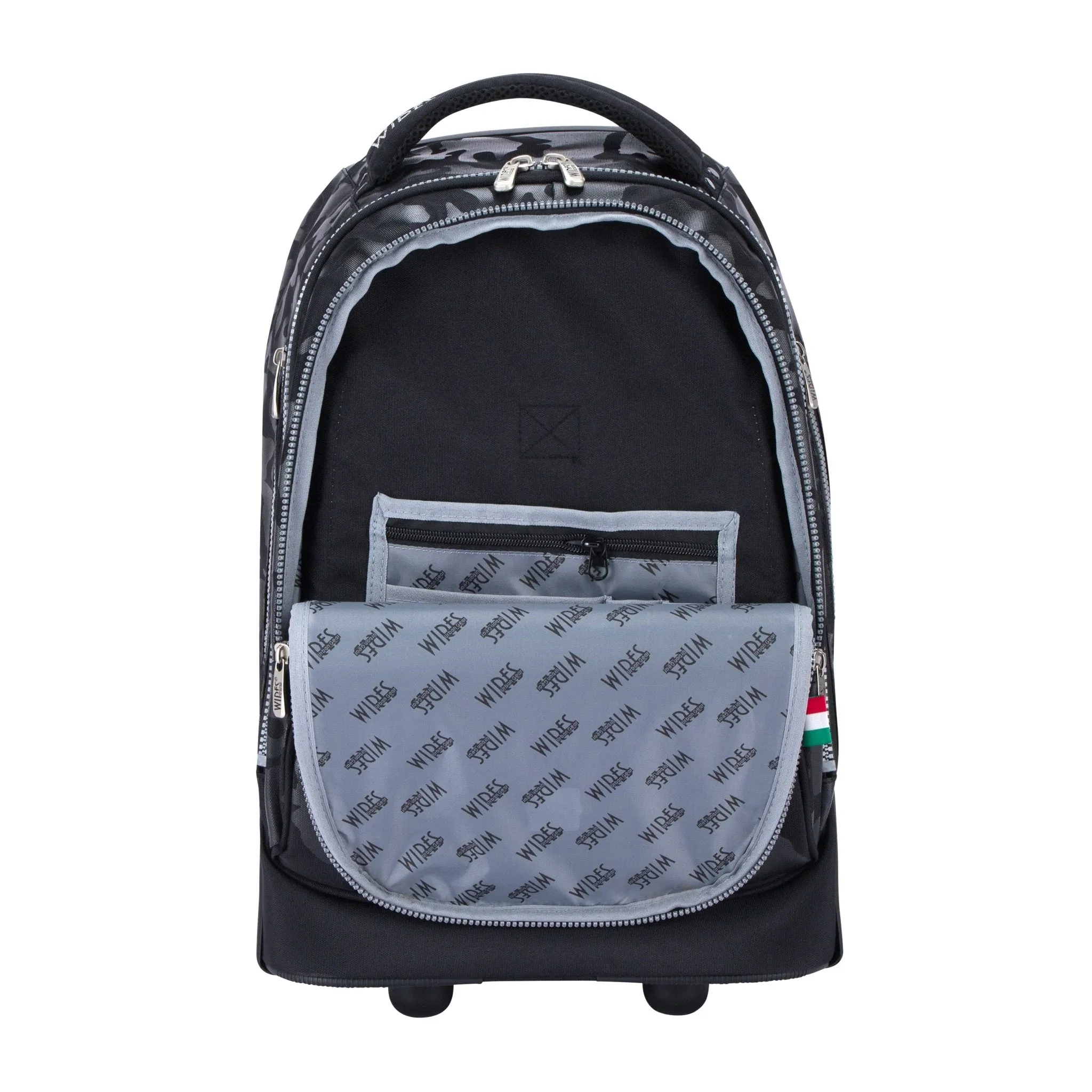 Black Camouflage Big Wheel School Bag Trolley Set of 3 (Lunch Bag & Pencil Case)