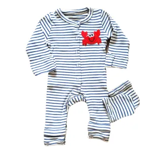 Blue Grow With Me Adjustable Baby Clothes For Boys Happy Crab Patch