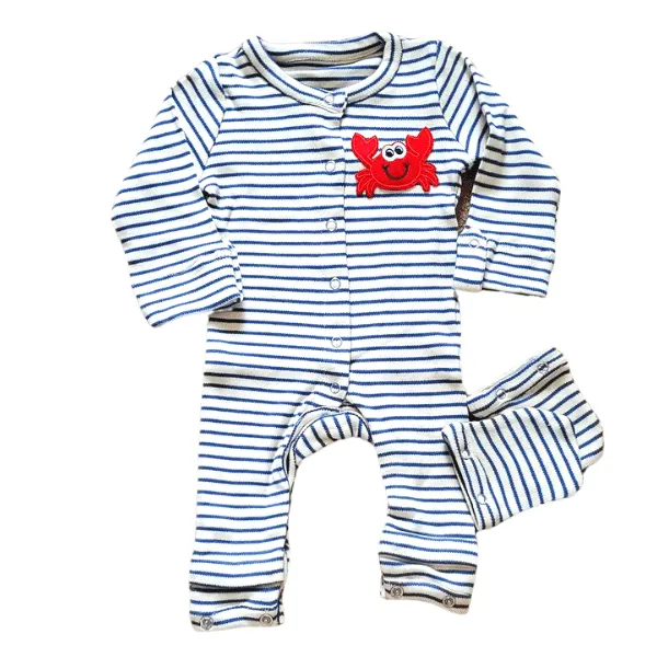 Blue Grow With Me Adjustable Baby Clothes For Boys Happy Crab Patch