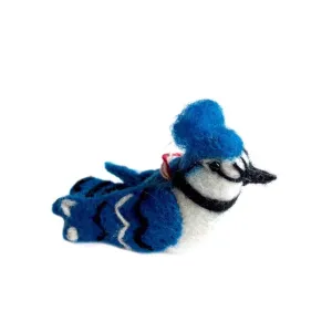 Blue Jay Ornament, Felt Wool