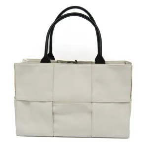 Bottega Veneta Arco White Canvas Bag