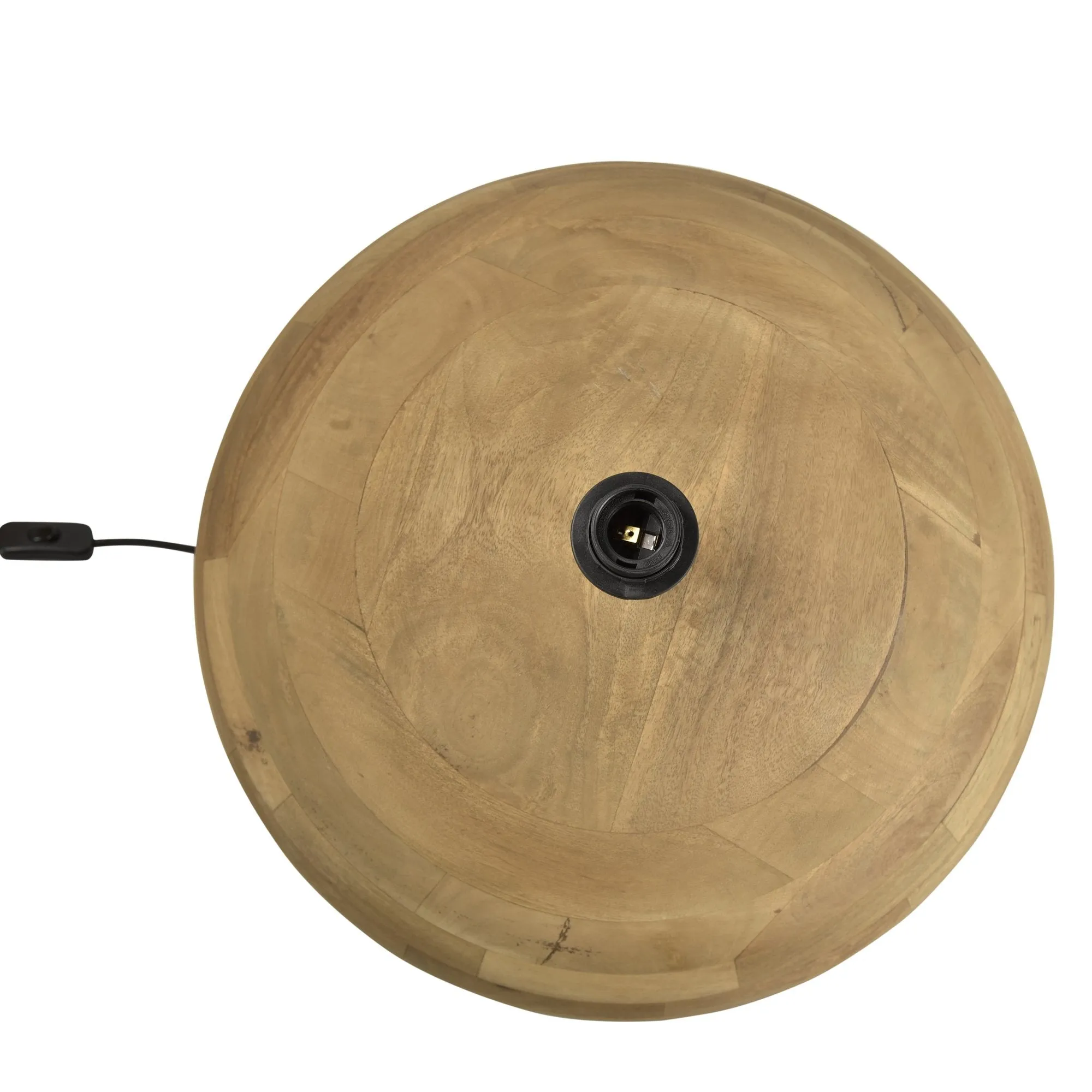 Boule Medium - Natural - Turned Wood Ball Table Lamp