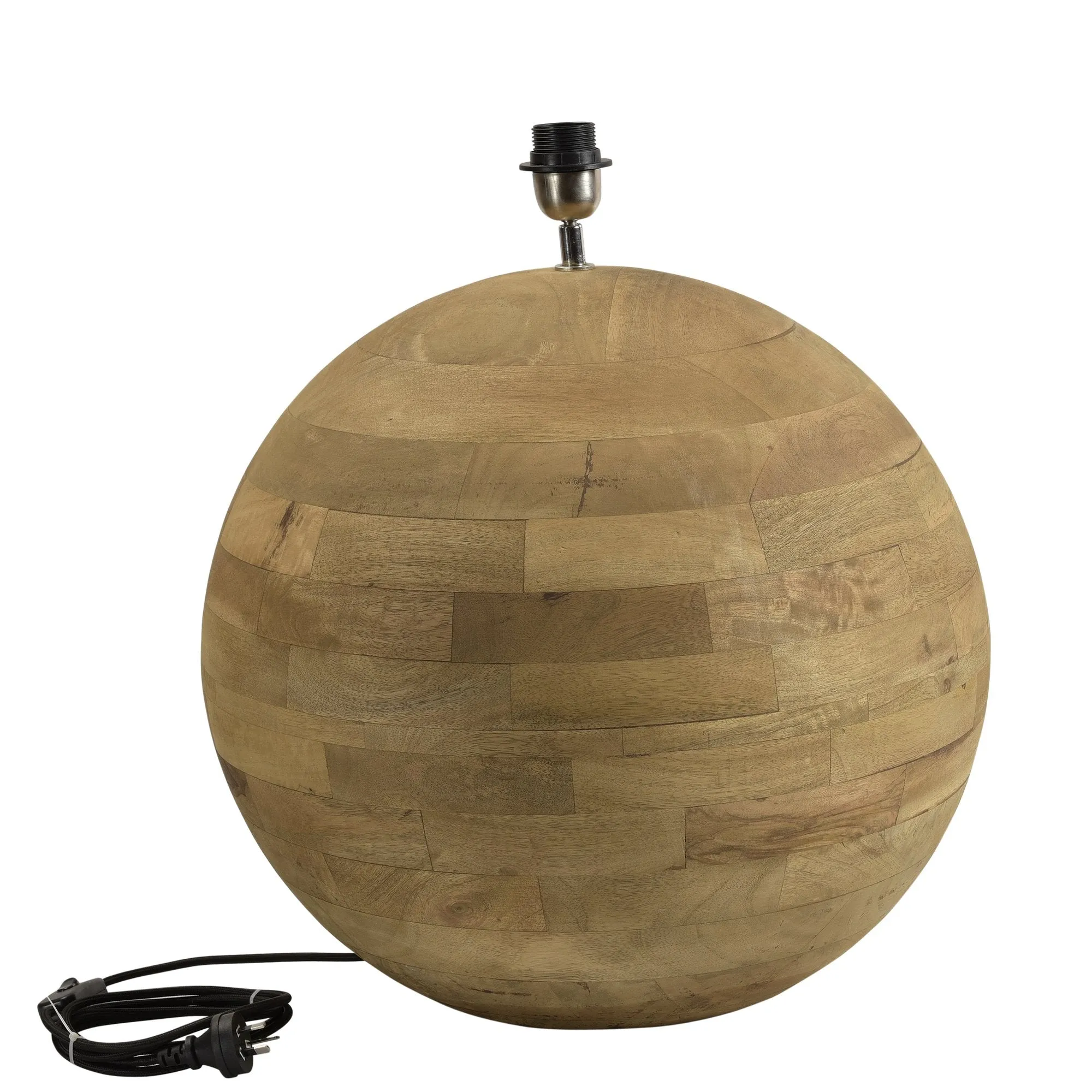 Boule Medium - Natural - Turned Wood Ball Table Lamp