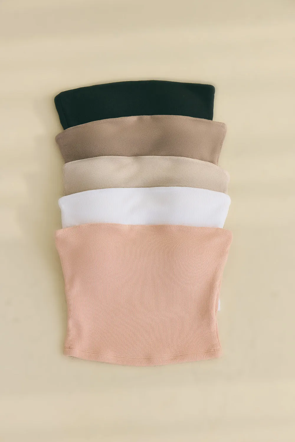 一見鍾情羅紋平口BraTop<br>Elegant Rib Knit Strapless BraTop