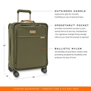 Briggs & Riley Baseline 21"  Global Carry-On Expandable Spinner - Olive