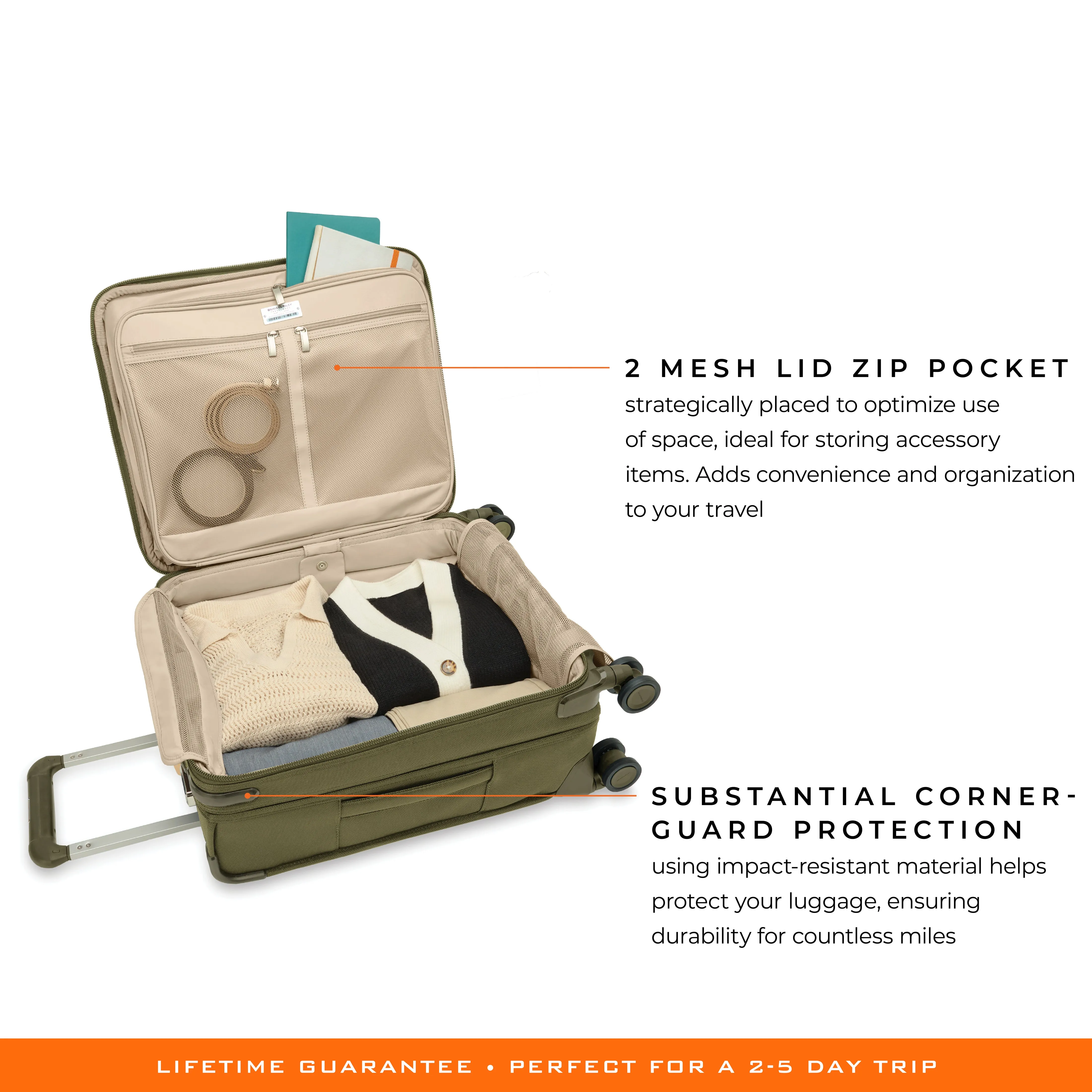 Briggs & Riley Baseline 21"  Global Carry-On Expandable Spinner - Olive